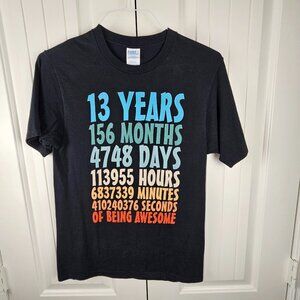 13 Year Old Birthday Shirt | Main Color: Black | Youth Size Small 12/14